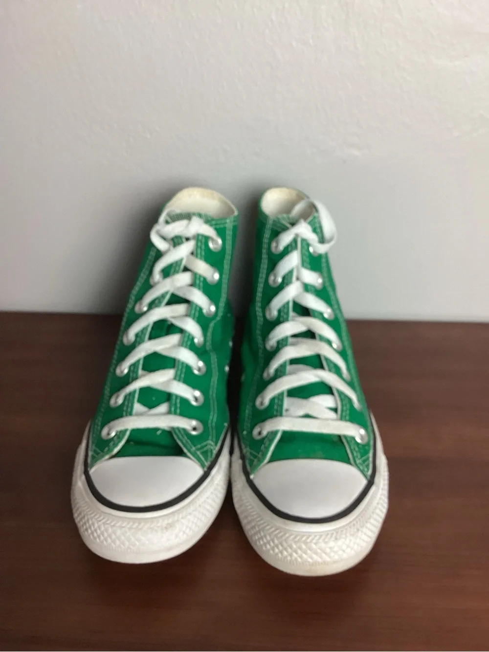 Converse Green Chuck Taylor High-Top Canvas Sneakers with White Trim